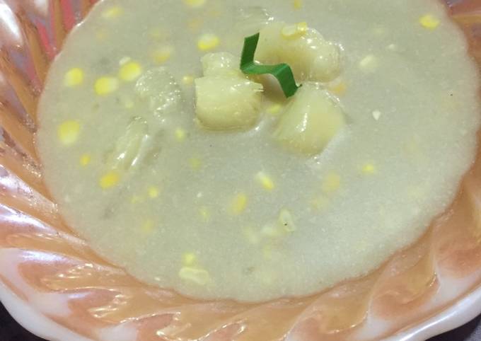 Bubur Susu Jagung Manis Dengan Ubi