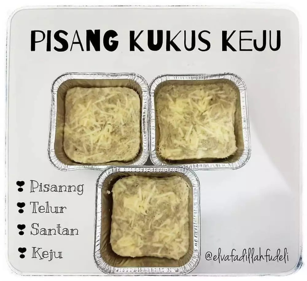 Pisang kukus keju.