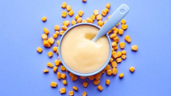 Puree Jagung Manis dan Bayam Merah