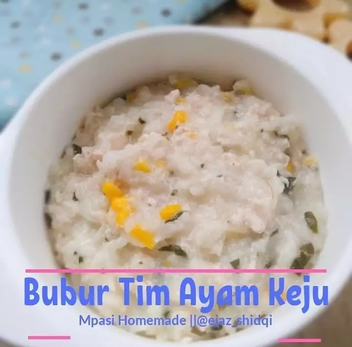 Bubur tim ayam keju.